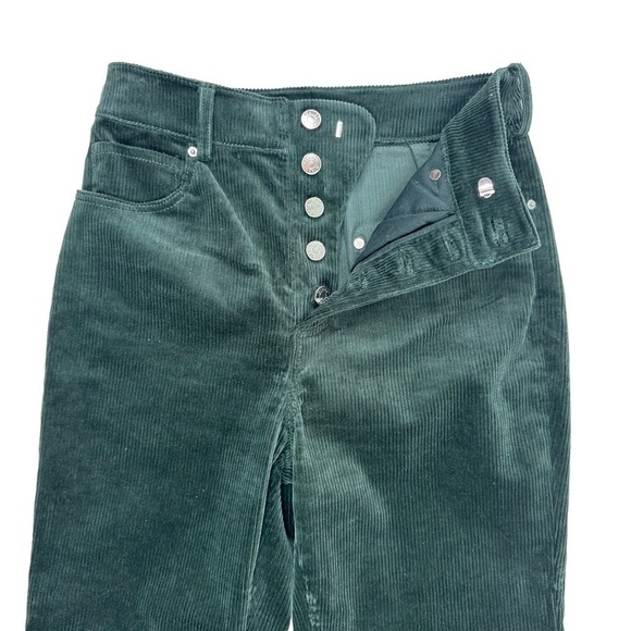 GRLFRND green corduroy Bobby high-waist button fly crop pants Revolve XS - Picture 6 of 16